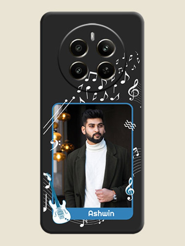 Custom Musical Theme Design with Text - Photo on Space Black Soft Matte Mobile Case - Realme P1 5G