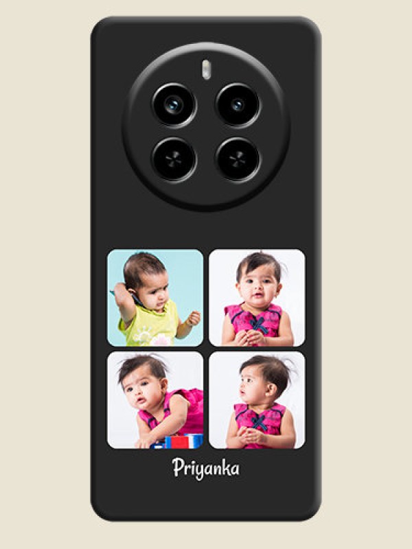 Custom Floral Art with 6 Image Holder on Photo On Space Black Custom Soft Matte Mobile Back Cover - Realme P1 Pro 5G