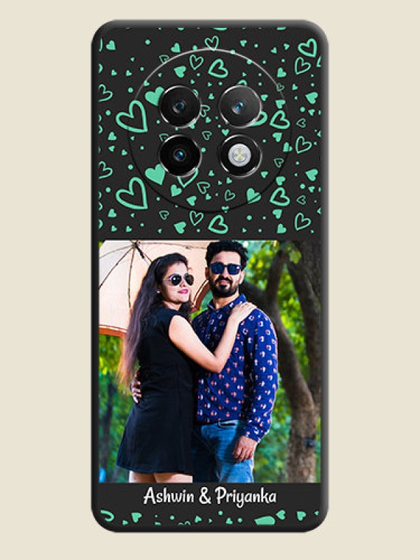 Custom Sea Green Indefinite Love Pattern on Photo On Space Black Custom Soft Matte Mobile Back Cover - Realme P1 Speed 5G