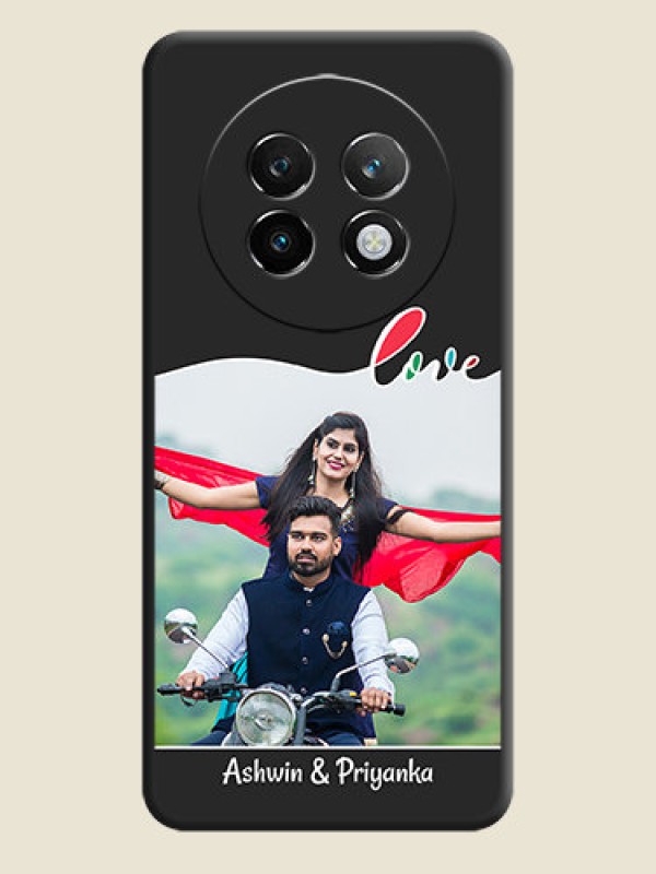 Custom Fall in Love Pattern with Picture on Photo On Space Black Custom Soft Matte Mobile Back Cover - Realme P1 Speed 5G