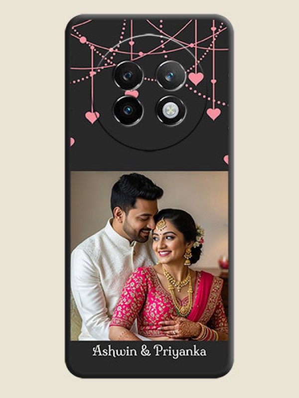 Custom Pink Love Hangings with Text On Space Black Custom Soft Matte Mobile Back Cover - Realme P1 Speed 5G