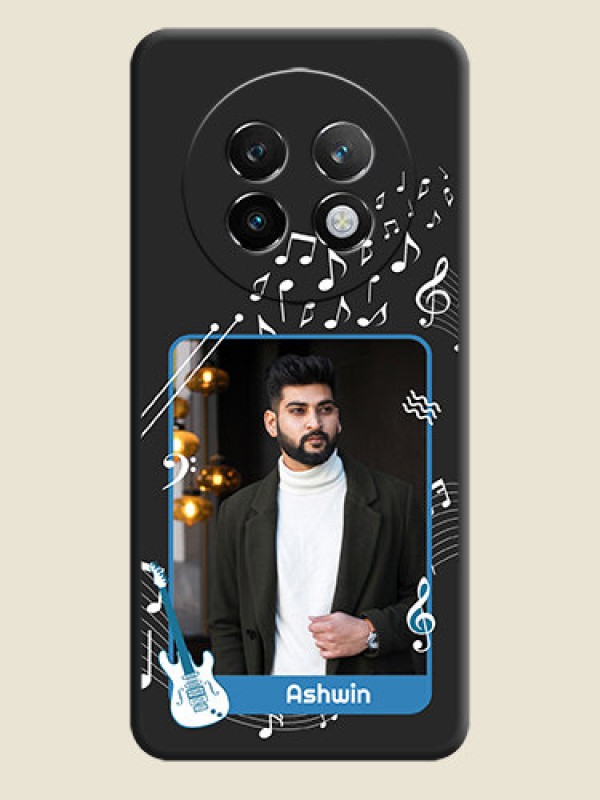 Custom Musical Theme Design with Text on Photo On Space Black Custom Soft Matte Mobile Back Cover - Realme P1 Speed 5G