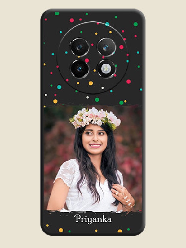 Custom Multicolor Dotted Pattern with Text On Space Black Custom Soft Matte Mobile Back Cover - Realme P1 Speed 5G