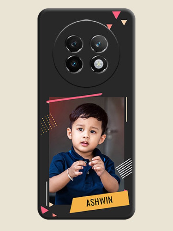 Custom Photo Frame with Triangle Small Dots on Photo On Space Black Custom Soft Matte Mobile Back Cover - Realme P1 Speed 5G