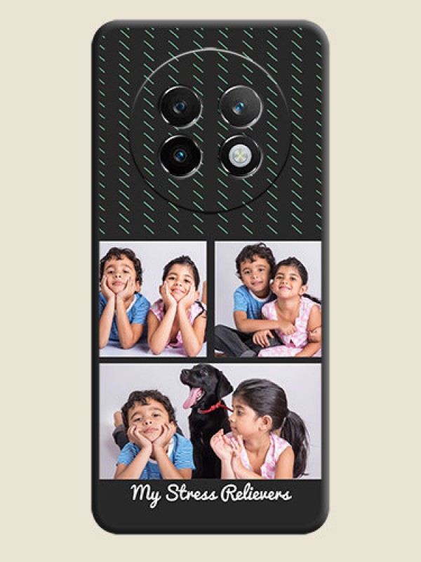 Custom Cross Dotted Pattern with 2 Image Holder On Space Black Custom Soft Matte Mobile Back Cover - Realme P1 Speed 5G