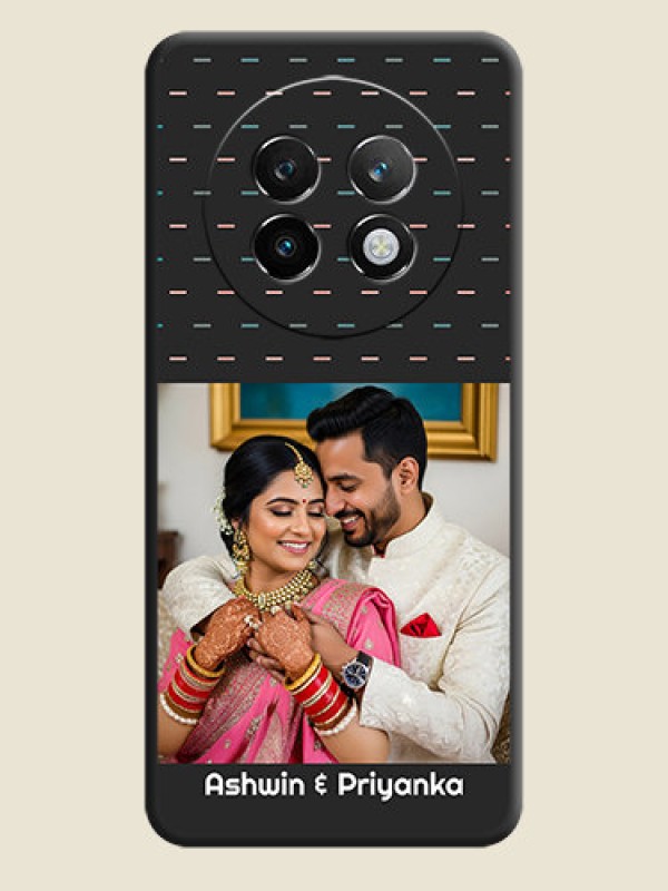 Custom Line Pattern Design with Text On Space Black Custom Soft Matte Mobile Back Cover - Realme P1 Speed 5G