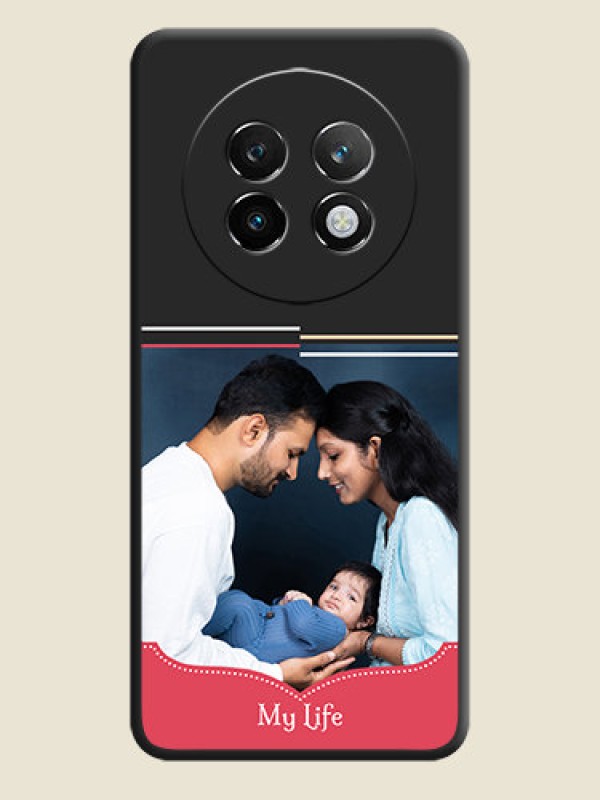 Custom Classic Plain Design with Name On Space Black Custom Soft Matte Mobile Back Cover - Realme P1 Speed 5G