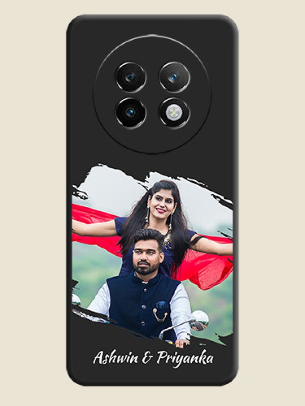 Custom Grunge Brush Strokes on Photo On Space Black Custom Soft Matte Mobile Back Cover - Realme P1 Speed 5G