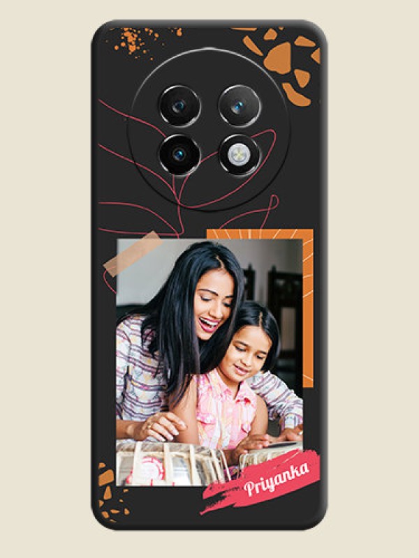 Custom Orange Photo Frame On Space Black Custom Soft Matte Mobile Back Cover - Realme P1 Speed 5G