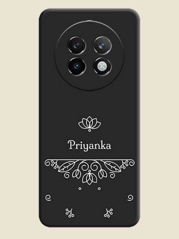 Custom Lotus Garden Custom Text On Space Black Custom Soft Matte Mobile Back Cover - Realme P1 Speed 5G