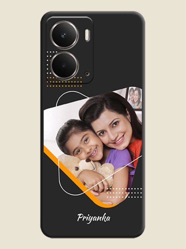 Custom Yellow Triangle on Photo On Space Black Custom Soft Matte Mobile Back Cover - Realme P3 5G