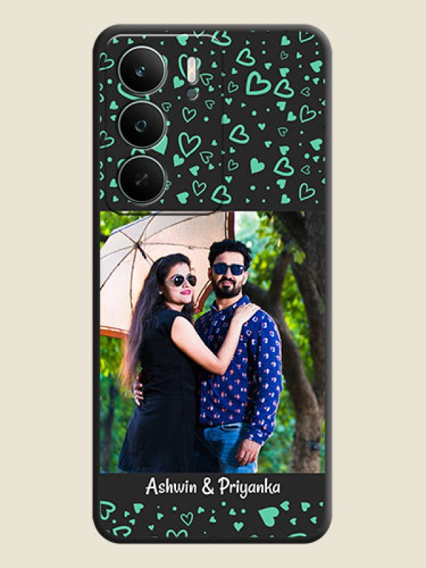 Custom Sea Green Indefinite Love Pattern on Photo On Space Black Custom Soft Matte Mobile Back Cover - Realme P3 Lite 5G