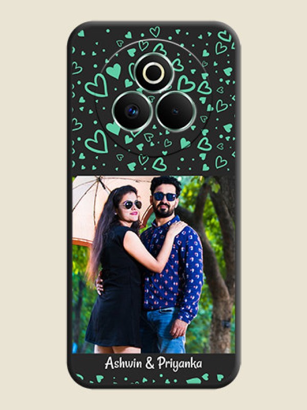 Custom Sea Green Indefinite Love Pattern on Photo On Space Black Custom Soft Matte Mobile Back Cover - Realme P3 Pro 5G