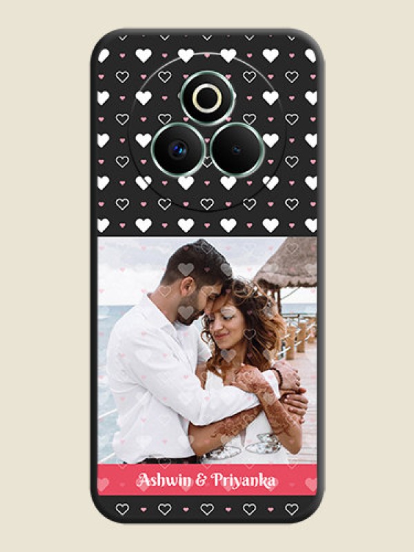 Custom White Color Love Symbols with Text Design on Photo On Space Black Custom Soft Matte Mobile Back Cover - Realme P3 Pro 5G