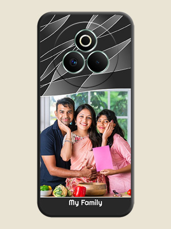 Custom Mixed Wave Lines on Photo On Space Black Custom Soft Matte Mobile Back Cover - Realme P3 Pro 5G