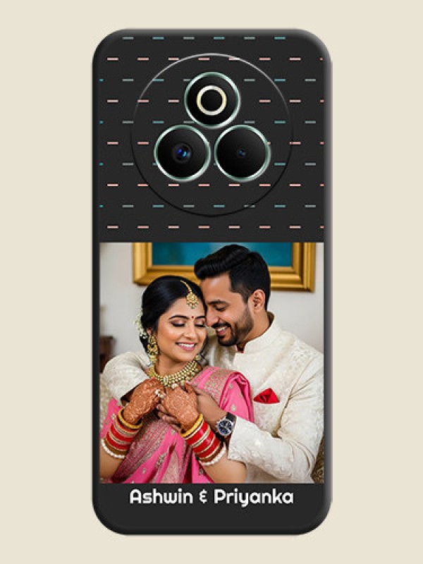 Custom Line Pattern Design with Text On Space Black Custom Soft Matte Mobile Back Cover - Realme P3 Pro 5G