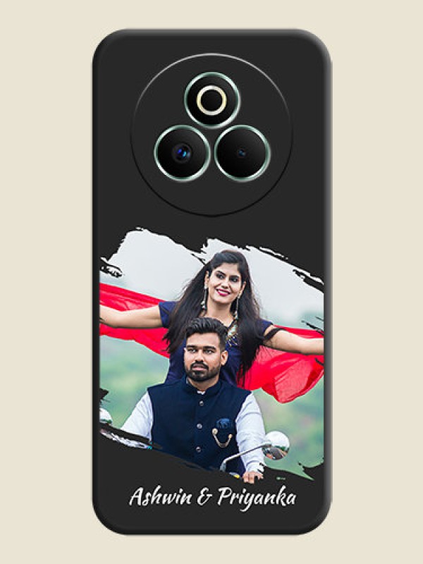 Custom Grunge Brush Strokes on Photo On Space Black Custom Soft Matte Mobile Back Cover - Realme P3 Pro 5G