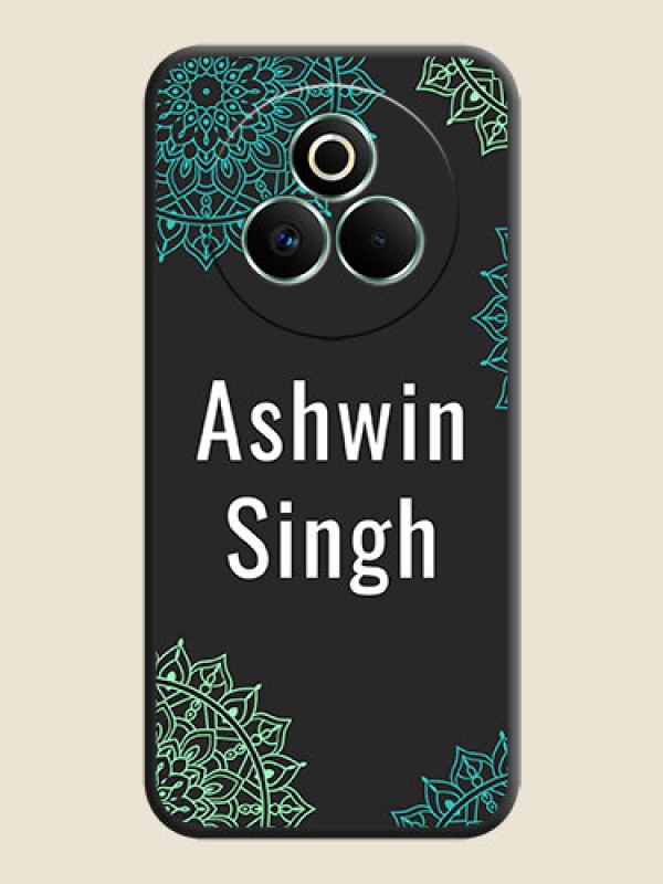 Custom Your Name with Floral Design On Space Black Custom Soft Matte Mobile Back Cover - Realme P3 Pro 5G