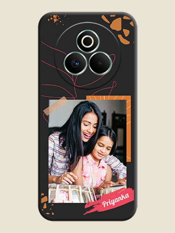 Custom Orange Photo Frame On Space Black Custom Soft Matte Mobile Back Cover - Realme P3 Pro 5G