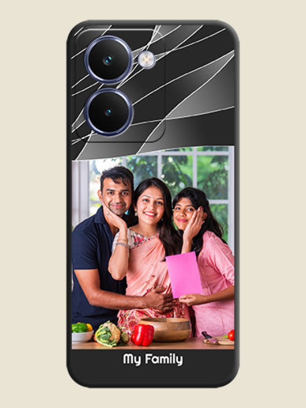 Custom Mixed Wave Lines on Photo On Space Black Custom Soft Matte Mobile Back Cover - Realme P3 Ultra 5G