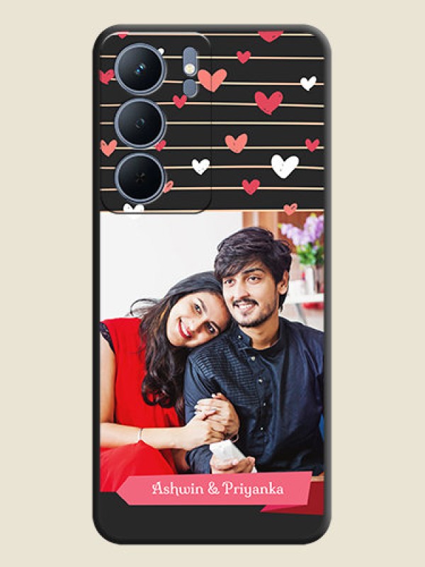 Custom Love Pattern with Name on Pink Ribbon on Photo On Space Black Custom Soft Matte Mobile Back Cover - Realme P3x 5G