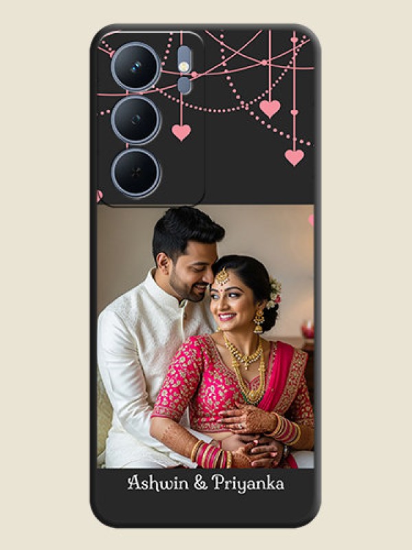 Custom Pink Love Hangings with Text On Space Black Custom Soft Matte Mobile Back Cover - Realme P3x 5G