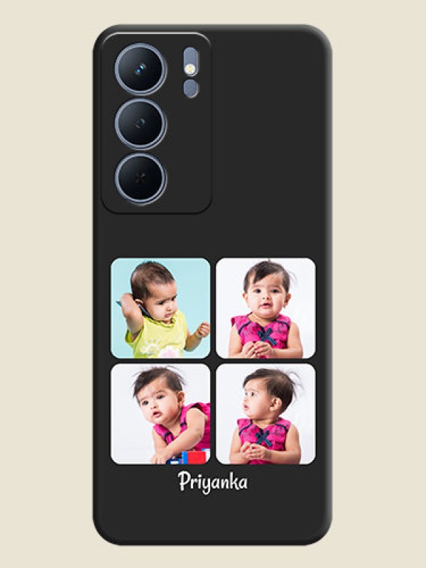 Custom Floral Art with 6 Image Holder on Photo On Space Black Custom Soft Matte Mobile Back Cover - Realme P3x 5G