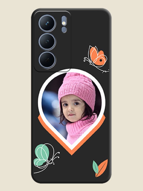 Custom Upload Pic With Simple Butterly Design On Space Black Custom Soft Matte Mobile Back Cover - Realme P3x 5G