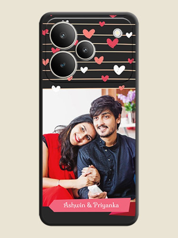 Custom Love Pattern with Name on Pink Ribbon on Photo On Space Black Custom Soft Matte Mobile Back Cover - Realme P4 5G