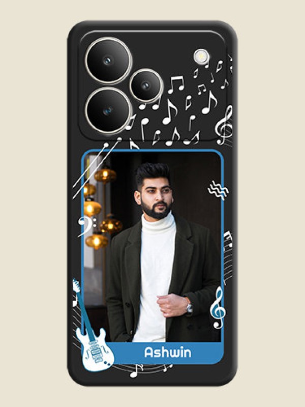 Custom Musical Theme Design with Text on Photo On Space Black Custom Soft Matte Mobile Back Cover - Realme P4 5G