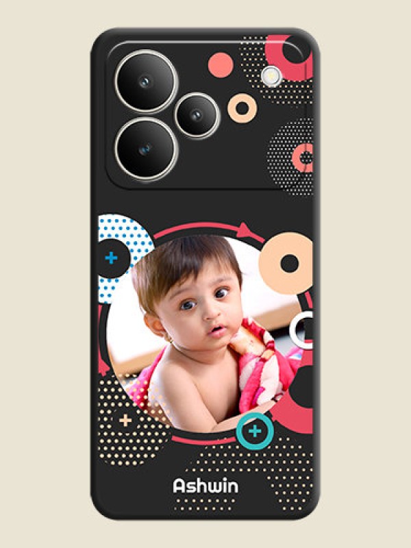 Custom Multicoloured Round Image On Space Black Custom Soft Matte Mobile Back Cover - Realme P4 5G