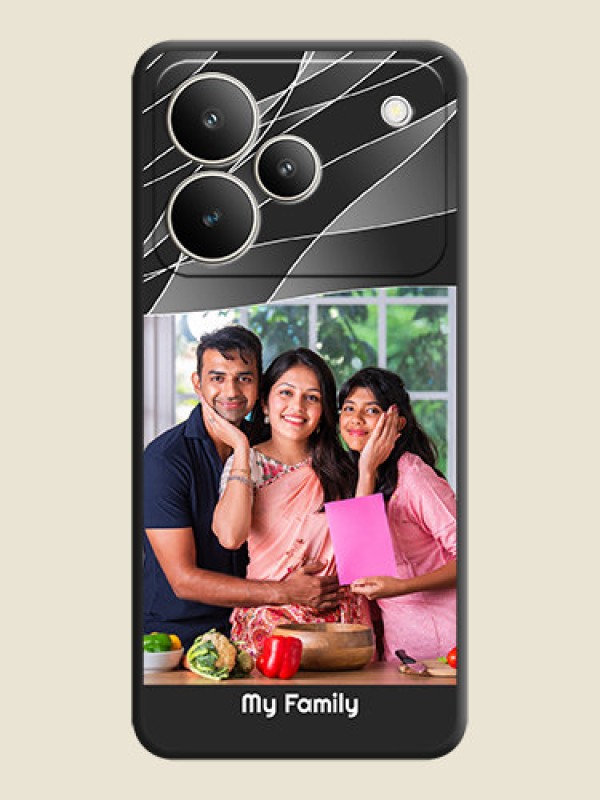 Custom Mixed Wave Lines on Photo On Space Black Custom Soft Matte Mobile Back Cover - Realme P4 5G