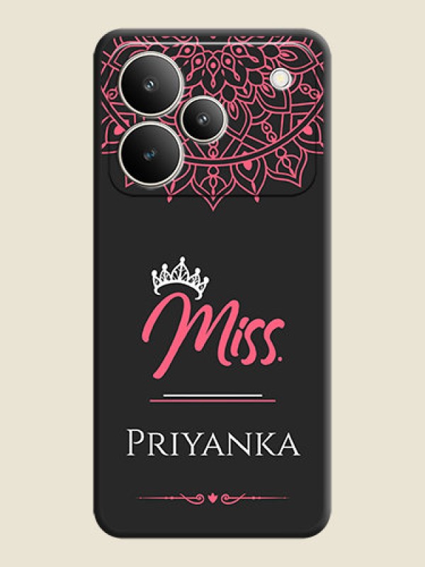 Custom Mrs Name with Floral Design On Space Black Custom Soft Matte Mobile Back Cover - Realme P4 5G