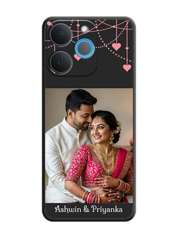 Custom Pink Love Hangings with Text On Space Black Custom Soft Matte Mobile Back Cover - Realme P4 Lite 4G