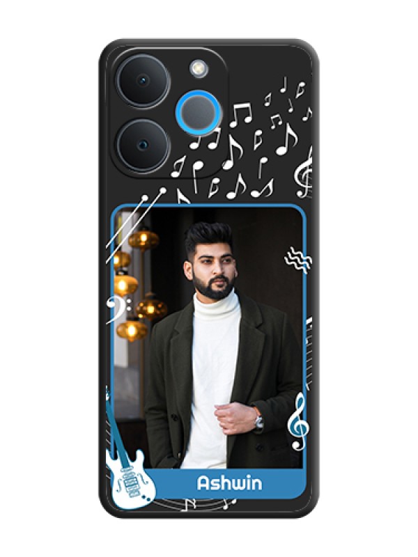 Custom Musical Theme Design with Text on Photo On Space Black Custom Soft Matte Mobile Back Cover - Realme P4 Lite 4G