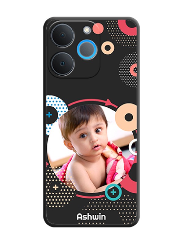 Custom Multicoloured Round Image On Space Black Custom Soft Matte Mobile Back Cover - Realme P4 Lite 4G