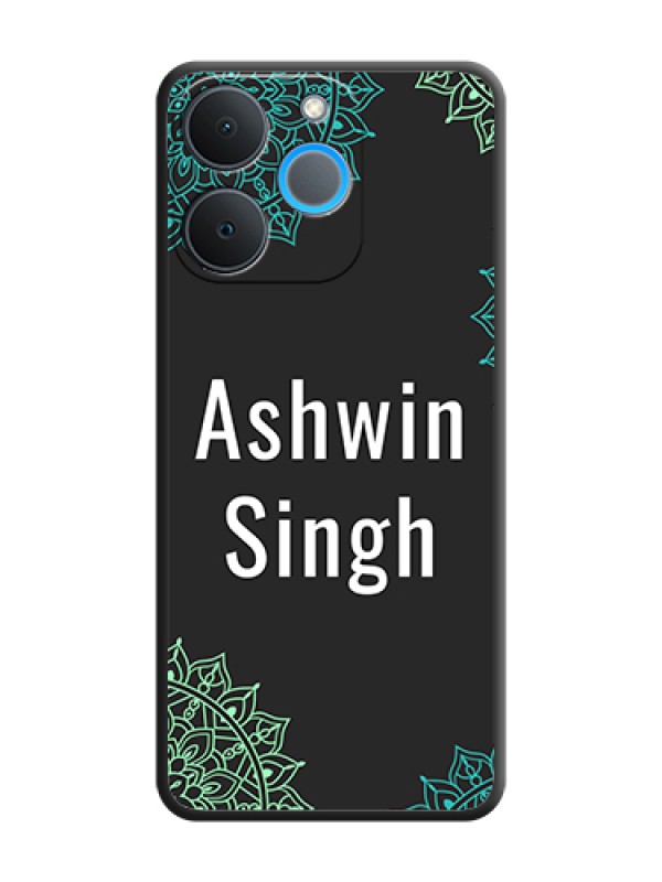Custom Your Name with Floral Design On Space Black Custom Soft Matte Mobile Back Cover - Realme P4 Lite 4G