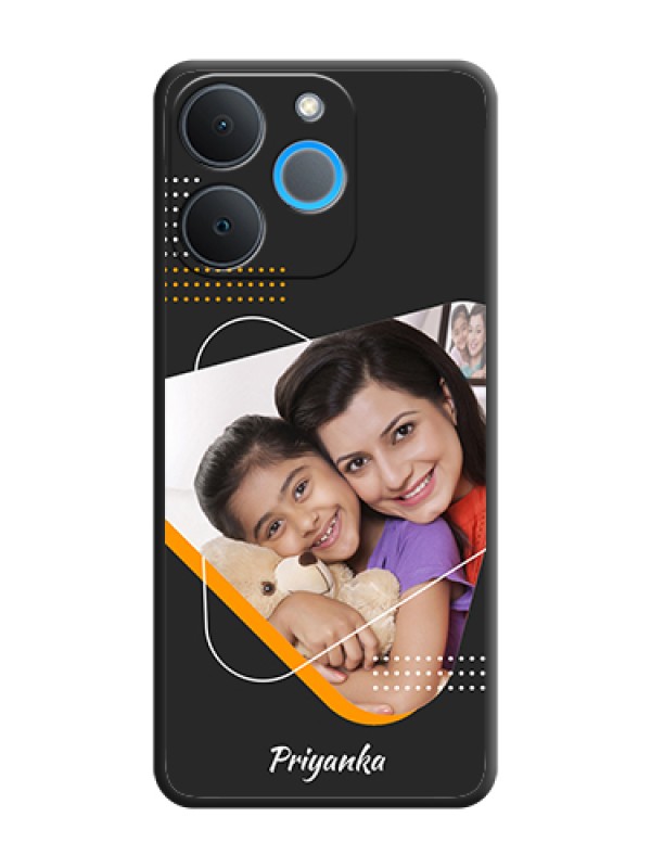 Custom Yellow Triangle on Photo On Space Black Custom Soft Matte Mobile Back Cover - Realme P4 Lite 4G