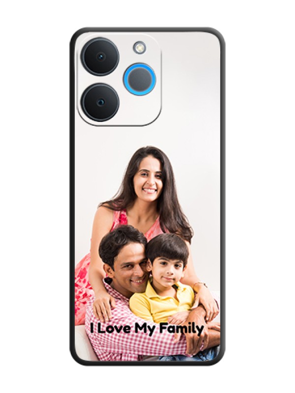 Custom Full Single Pic Upload With Text On Space Black Custom Soft Matte Mobile Back Cover - Realme P4 Lite 4G