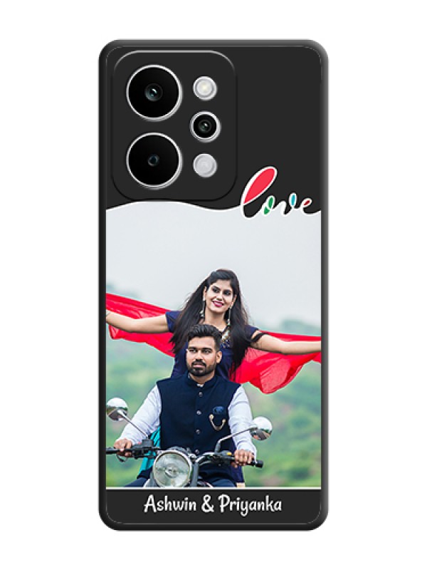 Custom Fall in Love Pattern with Picture on Photo On Space Black Custom Soft Matte Mobile Back Cover - Realme P4 Power 5G