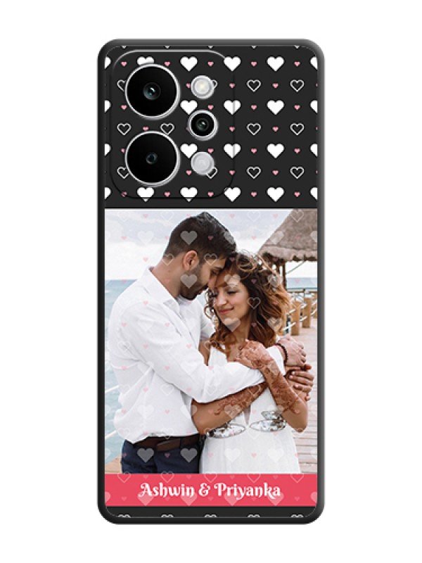 Custom White Color Love Symbols with Text Design on Photo On Space Black Custom Soft Matte Mobile Back Cover - Realme P4 Power 5G