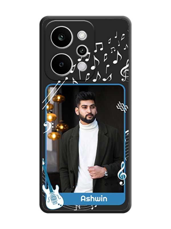 Custom Musical Theme Design with Text on Photo On Space Black Custom Soft Matte Mobile Back Cover - Realme P4 Power 5G