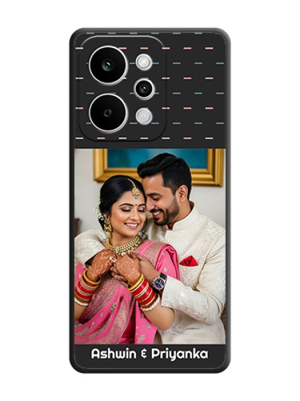 Custom Line Pattern Design with Text On Space Black Custom Soft Matte Mobile Back Cover - Realme P4 Power 5G