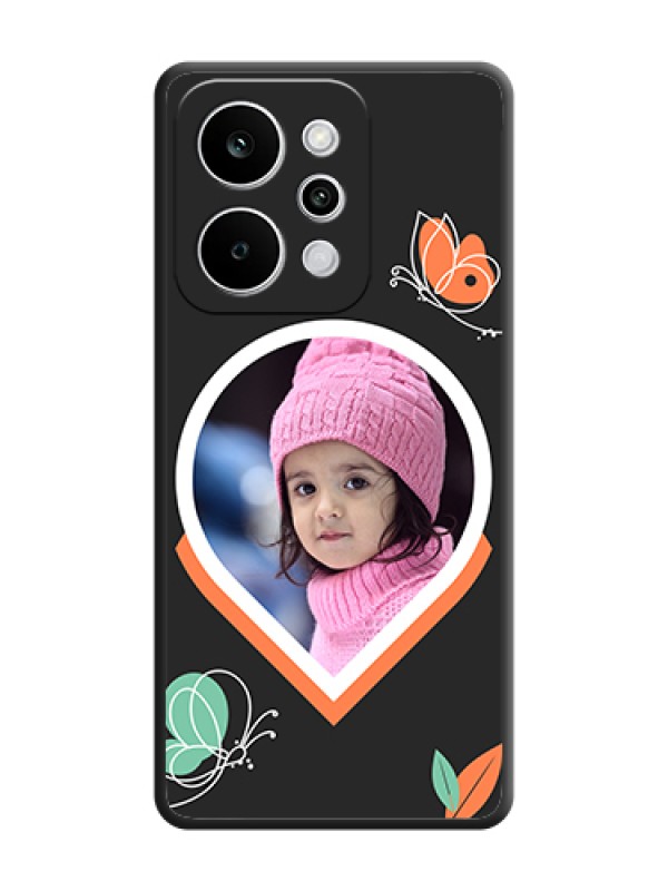 Custom Upload Pic With Simple Butterly Design On Space Black Custom Soft Matte Mobile Back Cover - Realme P4 Power 5G