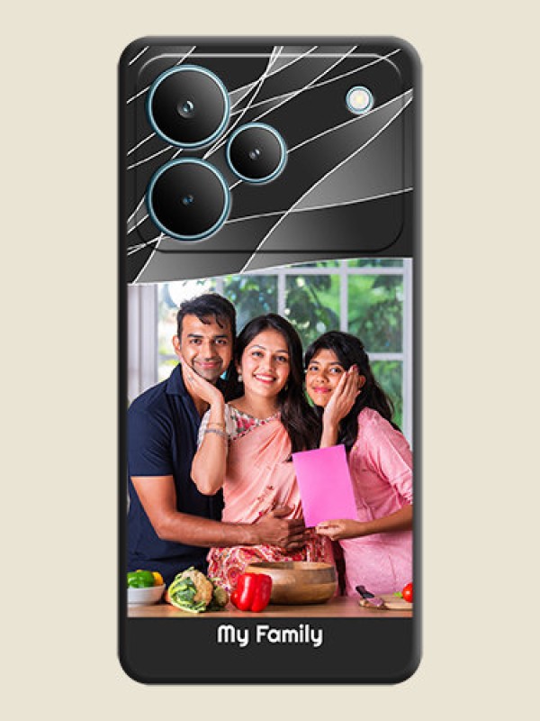 Custom Mixed Wave Lines on Photo On Space Black Custom Soft Matte Mobile Back Cover - Realme P4 Pro 5G