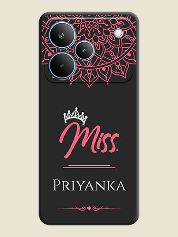 Custom Mrs Name with Floral Design On Space Black Custom Soft Matte Mobile Back Cover - Realme P4 Pro 5G