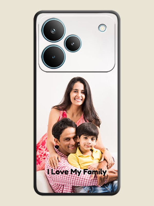 Custom Full Single Pic Upload With Text On Space Black Custom Soft Matte Mobile Back Cover - Realme P4 Pro 5G