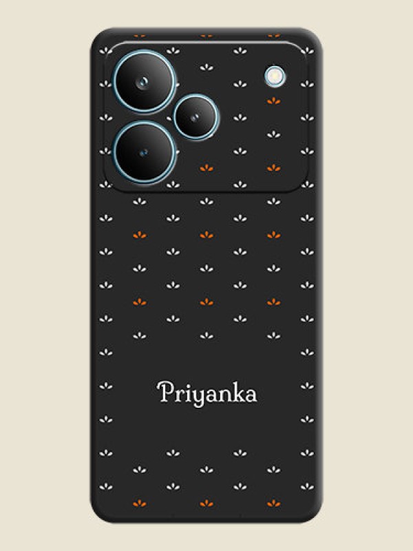 Custom Simple Pattern With Custom Text On Space Black Custom Soft Matte Mobile Back Cover - Realme P4 Pro 5G