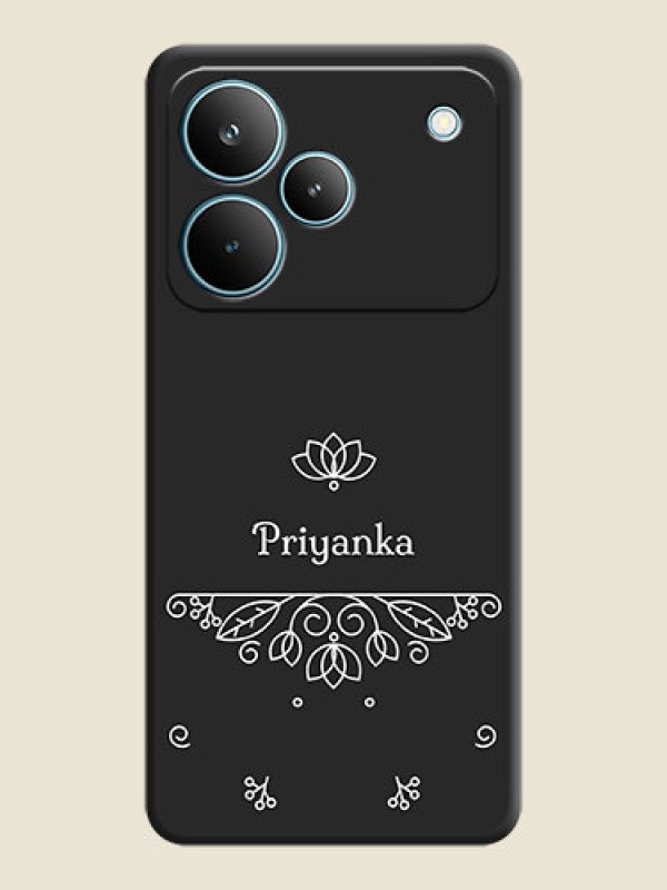 Custom Lotus Garden Custom Text On Space Black Custom Soft Matte Mobile Back Cover - Realme P4 Pro 5G