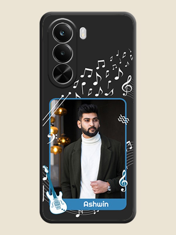 Custom Musical Theme Design with Text on Photo On Space Black Custom Soft Matte Mobile Back Cover - Realme P4X 5G